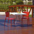 Thumbnail image #1 for Tramontina USA, Inc. 92236-040 Outdoor Restaurant Chair, Red, Solid Plastic Back, Plastic Seat and Frame Case of 4