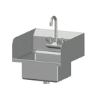 Thumbnail image #1 for SPG International Universal Stainless EHS-1RL Wall-Mounted Stainless Steel Hand Sink, 12"W x 10"D x 6" Deep, Side Splashes, Faucet Included