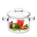 Thumbnail image #1 for Kadra Kitchenware Simax SX-6063 Clear Glass Pot with Lid, 1.5 L Case of 6