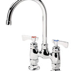 Thumbnail image #4 for Krowne Royal Series 15-401L 4-Inch Center Raised Deck-Mount Commercial Faucet with 6-Inch Gooseneck Spout and Ceramic Valves