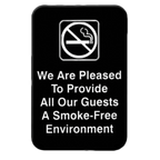 Thumbnail image #1 for Thunder Group PLIS6901BK Smoke-Free Environment Sign, Self-Adhesive, Black with White Lettering, 6" x 9" Case of 72