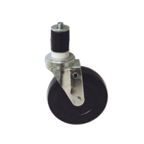 Thumbnail image #1 for Component Hardware CMS4-5KPN 5" Swivel Stem Caster, 250 lb Capacity, Rubber Wheel, No Brake, 1-5/8" Expanding Stem