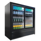 Thumbnail image #1 for Imbera VRD41 SD 48 Commercial Vertical Bottle Cooler, 2 Sliding Doors, Black, ENERGY STAR, 48.1"H x 47.2"W x 22.2"D