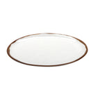 Thumbnail image #1 for G.E.T. Rustic Mill CS-1511-RM Melamine Oval Platter, 15 x 11 in, Cream with Brown Speckles and Brown Rim Case of 6