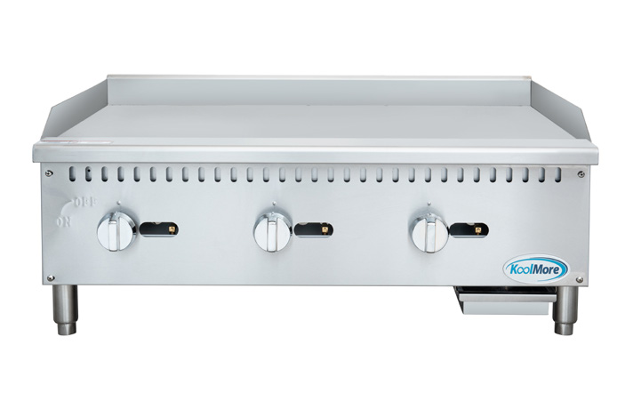 Product image #5 for KoolMore 36-Inch 3-Burner Natural Gas Commercial Griddle, 90,000 BTU