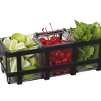 Thumbnail image #1 for Cal-Mil Heritage 22440-3-112 3-Tier Black Condiment Caddy with 3 Jars, 12.75"W x 4.25"D x 4"H