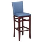 Thumbnail image #1 for G & A Commercial Seating Lotus 9806 Commercial Bar Stool, Square Upholstered Back, Padded Seat, Nailhead Trim, Footrest, Beechwood Frame