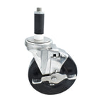 Thumbnail image #1 for BK Resources 5SS-1RA-HR-TLB 5" Hard Rubber Swivel Stem Caster with Top-Lock Brake, 1" Expanding Stem, 300 lb Capacity