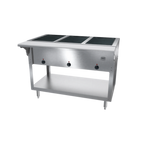 Thumbnail image #1 for NBR Equipment HT-3SW-240 Electric Hot Food Table, 3 Seal Wells with Individual Drain Valves, Stainless Steel, 240V