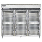 Thumbnail image #1 for Continental Refrigerator Designer Line D3RENSSGDHD Three-Section Wide Reach-In Refrigerator, Half-Height Glass Doors, Stainless Steel