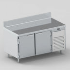 Thumbnail image #1 for EMI Industries LB9933S 99-Inch 3-Door Stainless Steel Low Boy Worktop Refrigerator, Self-Contained