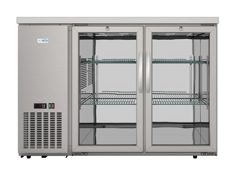 Product image #6 for KoolMore 47-Inch Stainless Steel Two-Section Back Bar Cooler with 2 Glass Swing Doors