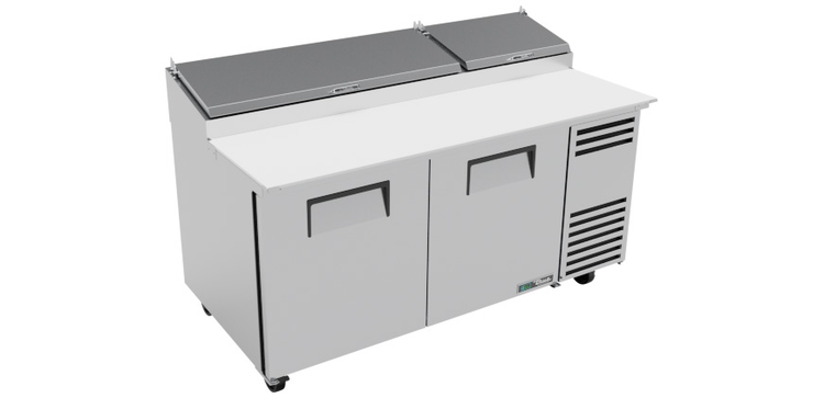 Product image #11 for True 67-Inch 2-Section Pizza Prep Table with 19-1/2-Inch White Polyethylene Cutting Board