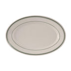 Thumbnail image #1 for Tuxton China Green Bay TGB-034 Ceramic Oval Platter, 9-3/8" x 6-1/2", Wide Rim, Rolled Edge Case of 2 Dozen
