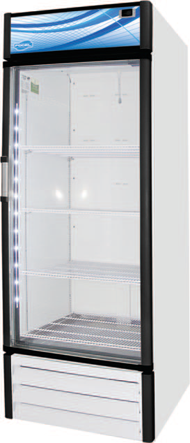 Product image #5 for Fogel 26 Cu. Ft. One-Section Glass Door Reach-In Refrigerator with Top Illuminated Sign