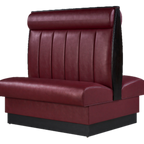 Thumbnail image #1 for ATSMFG ATS AT&S-QAD-W48-6CHHR-DRD Double Restaurant Booth, 6-Channel Headroll, Red Upholstery, Dark Walnut Wood Accents