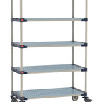 Thumbnail image #1 for Metro MetroMax 4 M4-2436G-80-M5 Mobile Polymer Shelving Unit, 24"D x 36"W x 80"H, 5-Tier, Louvered, Starter