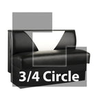 Thumbnail image #1 for JustChair Manufacturing JBSB-UVB-TQ-36-GR2 Three-Quarter Circle Banquette Booth, 3-Corner, Upholstered, 48 x 84 x 84 x 48 in, 36 in H