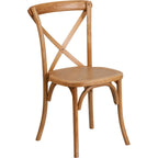 Thumbnail image #1 for Flash Furniture Hercules XU-X-OAK-GG Stackable Cross-Back Chair with Oak-Finish Wood Seat and Frame