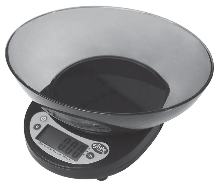 Product image #6 for Globe GPS5 Compact Digital Portion Control Scale with Ingredient Bowl, 5 lb Capacity