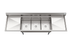 Thumbnail image #6 for KoolMore 102-Inch Three-Compartment Commercial Sink with Dual Drainboards and Backsplash