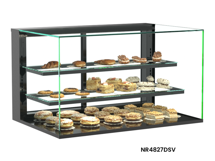 Product image #5 for Reveal® Countertop Full-Service Non-Refrigerated Pastry Display Case, 47-3/4 Inch Wide