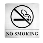 Thumbnail image #1 for TableCraft Cash & Carry B14 No Smoking Sign, 5 x 5 in, Stainless Steel, Adhesive-Backed Case of 100