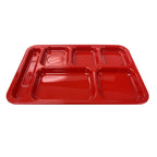 Thumbnail image #1 for Thunder Group ML801PR Melamine Tray, 14-1/2"W x 10"D x 1-1/8"H, Left-Hand 6-Compartment, Pure Red 1 Dozen