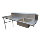 Thumbnail image #2 for NBR Equipment SDT-72L Soiled Dish Table, Straight, 72"W, Left-to-Right, 18-Gauge 304 Stainless Steel, 10"H Backsplash, Pre-Rinse Sink
