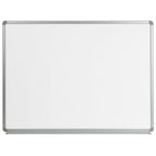 Thumbnail image #1 for Flash Furniture YU-90X120-WHITE-GG Magnetic Dry Erase Board, 48"W x 36"H, White, Aluminum Frame