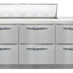 Thumbnail image #2 for Continental Refrigerator SW72N12-FB-D 72" Three-Section Refrigerated Sandwich Prep Table, 6 Drawers, Front-Breathing