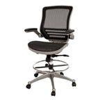 Thumbnail image #1 for Flash Furniture BL-LB-8801X-D-BK-GR-GG Drafting Swivel Chair, Adjustable Height, Mesh Back and Seat, Padded Flip-Up Arms, Casters