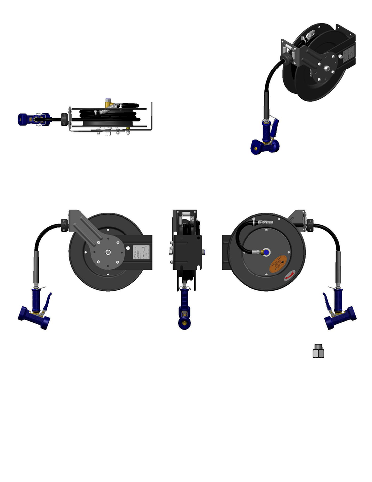 Product image #2 for Equip Open Powder-Coated Steel Retractable Hose Reel with 3/8" x 35 ft. Hose, Front Water Gun & Adapter