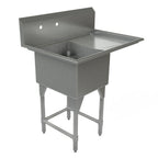 Thumbnail image #1 for Tarrison Products Ltd. TA-CDS118R-KIT 1-Compartment Stainless Steel Sink, 39"W x 27"D x 45"H, Right Drainboard, 18-Gauge