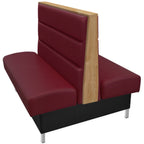 Thumbnail image #1 for Oak Street Britt BRT-4842-DBL Restaurant Booth, 48"L x 42"H, 12" Horizontal Channel Back, Sculpted Springless Seat, Black Vinyl Base