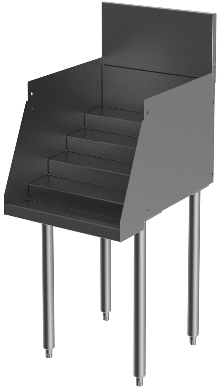 Product image #6 for Top Shelf TS Series Freestanding Stainless Steel Underbar Liquor Bottle Step Display, 12 x 24 Inches, 5-Step