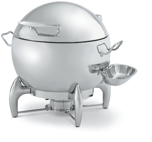 Product image #2 for Vollrath D-Lux Round 11-Quart Soup Chafer Station with Self-Closing Lid and Ladle Tray