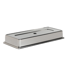 Thumbnail image #1 for Steelite International Folio, Plate Covers 5371S500 Rectangular Stainless Steel Plate Cover for 3-Compartment Tray, 15.875 x 6.625 x 2.14 in