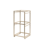 Thumbnail image #1 for Steelite International Creations Buffet 7364MW344 Square Metal Tiered Buffet Riser, Champagne, 9.5 x 9.5 x 19.5 in