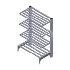 Thumbnail image #1 for Renfro Industries Inc. RISTACFSR48244 Cantilever Shelving, Tubular, 48"W x 24"D x 72"H, 4-Shelf, 2,000 lb Capacity, NSF