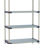 Thumbnail image #1 for Metro MetroMax 4 M4-1824GF-74-S4 Stationary Starter Polymer Shelving Unit, 4-Tier, Louvered, 18"D x 24"W x 74"H