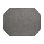 Thumbnail image #1 for Risch PLACEMATDXOCT-MILAN 16X12 Octagonal Simulated Woven Vinyl Placemat, 16 x 12 in, Black Non-Skid Backing Case of 25