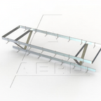 Thumbnail image #1 for AERO Manufacturing CPC-120 Ceiling-Mounted Pot Rack, 120"W x 24"D x 16"H, Triple-Bar, Painted Flat Bar, Plated Double Hooks