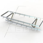 Thumbnail image #1 for AERO Manufacturing CPC-48 Ceiling-Mounted Triple-Bar Pot Rack, 48"W x 24"D x 16"H, Painted, Plated Double-Pronged Hooks