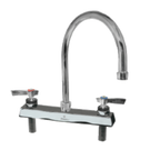 Thumbnail image #1 for Component Hardware Encore KL41-8100-SE1 Deck-Mount Workboard Faucet, 8" Centers, 3-1/2" Swivel Gooseneck Spout, Ceramic Valves