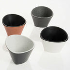 Thumbnail image #2 for G.E.T. Revive RIV300 Triangular Melamine Bowl, 10.15 oz., 4-1/4 in. H, Stone Natural & Black Case of 48