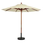 Thumbnail image #1 for Grosfillex 98940331 Market Patio Umbrella, 7 ft Round, Wooden Pole, Khaki