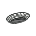 Thumbnail image #1 for CAC China TTFB-09BK Oval Plastic Fast Food Basket, 9-1/4"L, Black Case of 3 Dozen