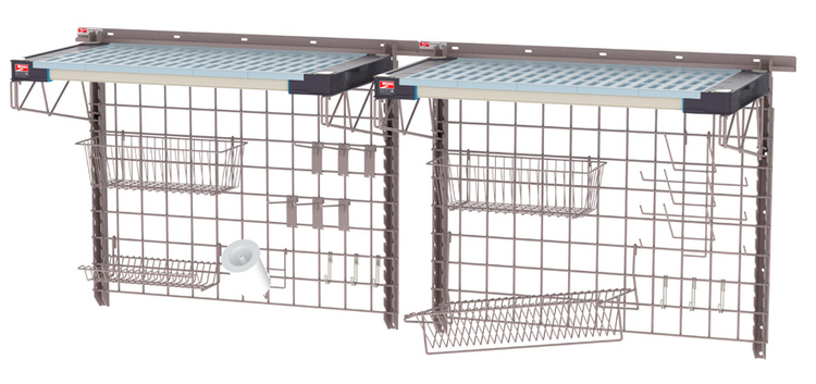 Product image #4 for Metro SmartWall Double-Wide, One-Tier Wall-Mounted Starter Unit for Sinks with 2 MetroMax 4 All-Polymer Shelves
