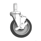 Thumbnail image #1 for SPG International Iss CM5PB Swivel-Brake Stem Caster, 5 in Polyurethane Wheel, 300 lb Capacity